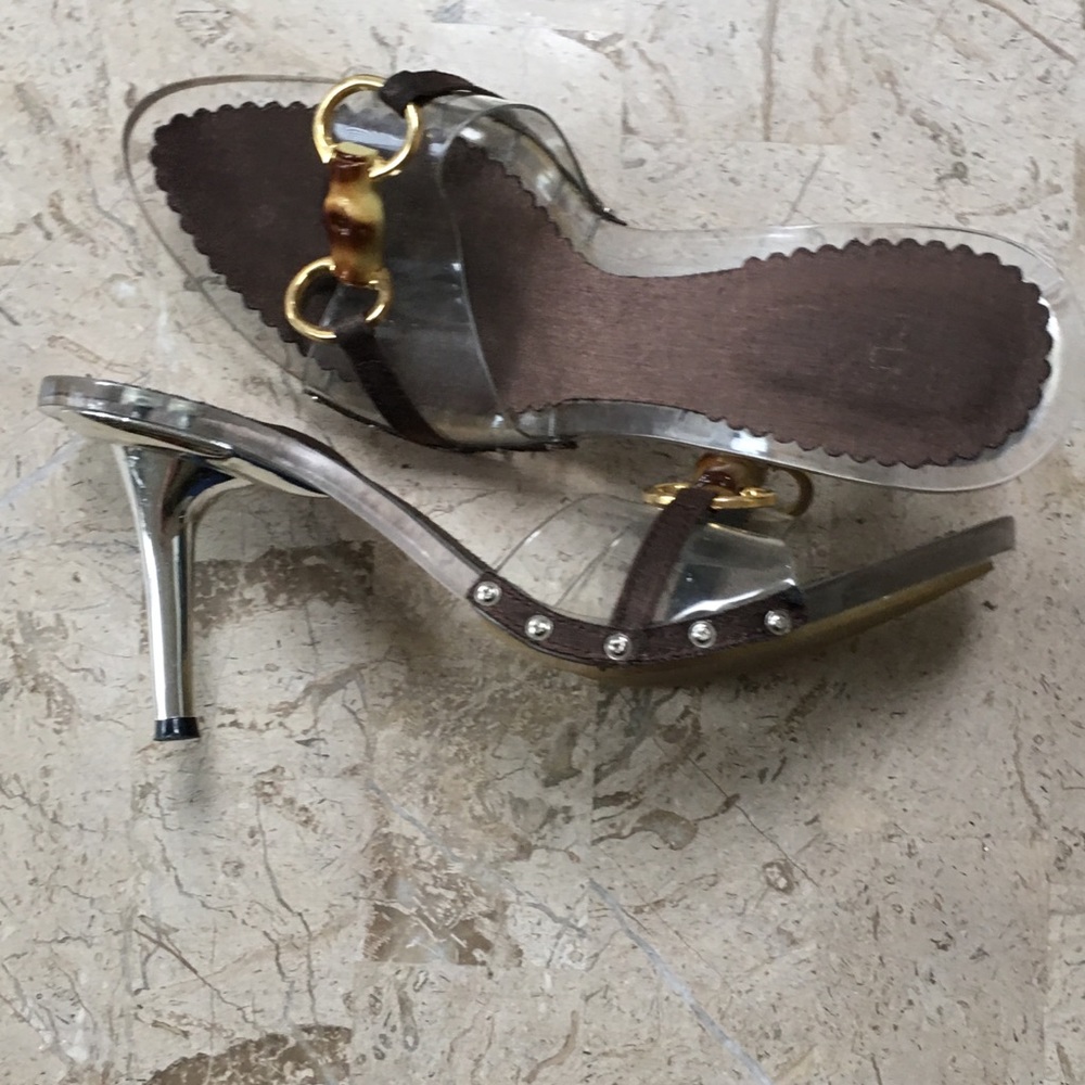Clear High Heel Open Toe Slip On Sandal By CLN
